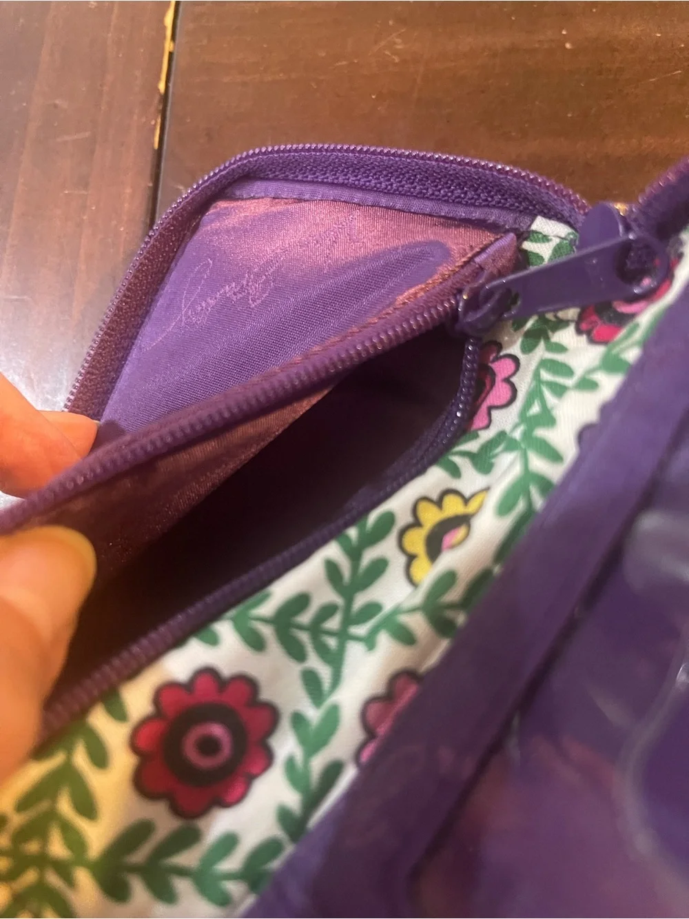 Vera Bradley Purple Floral Wristlet Wallet - Picture 5 of 9